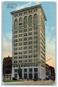 1915 New Fayette National Bank Building Classic Cars Lexington Kentucky Postcard