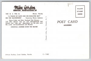 Miami Florida~Mike Gordon Seafood Restaurant~Vintage Postcard