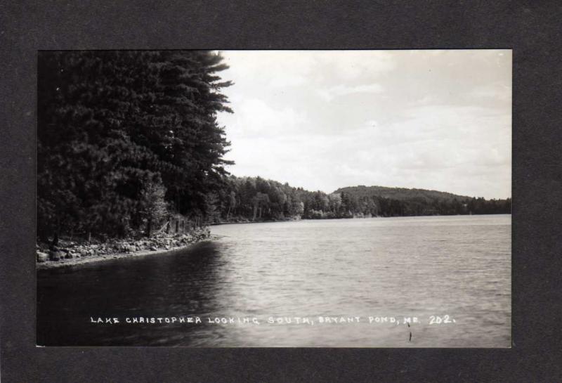 ME Lake Christopher, Bryant Pond Maine Real Photo RPPC Postcard RP
