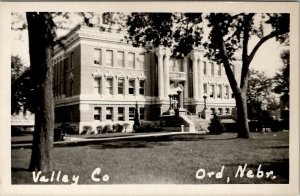 Ord Nebraska Valley County Courthouse RPPC Postcard V17