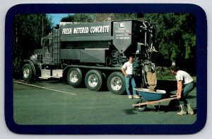 Lancaster PA Thomas Trucking Concrete Truck And Workers Advertising Postcard U22