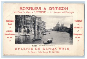1924 Boats Scene, Boralevi & Zambon Balerie De Beaux Arts Venice Italy Postcard 