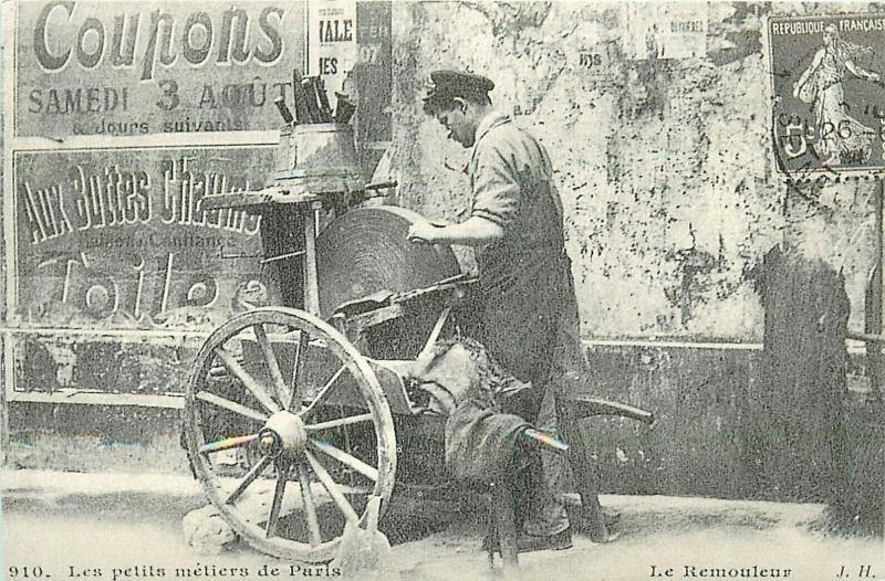 France social history carte d`autrefois parisian job grinder