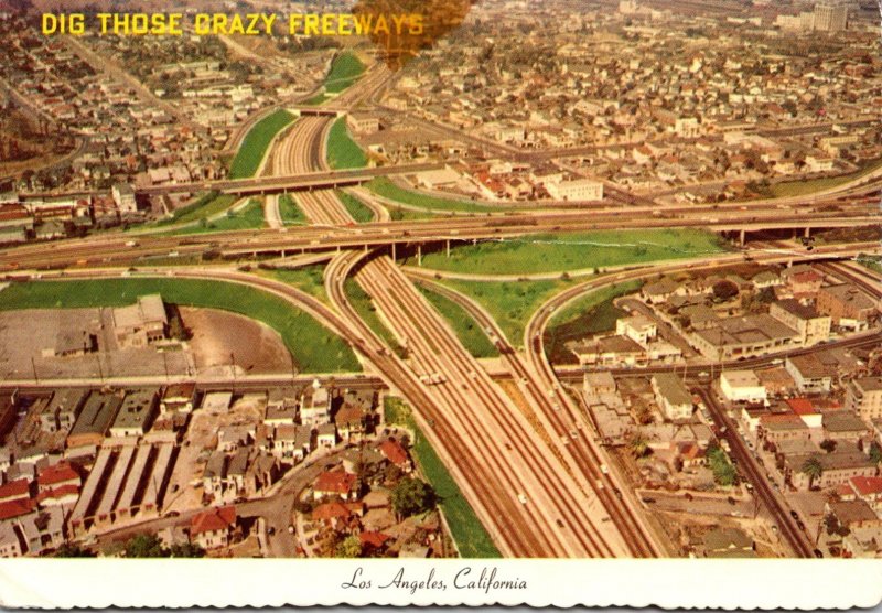 California Los Angeles Aerial View Freeway Interchange 1975