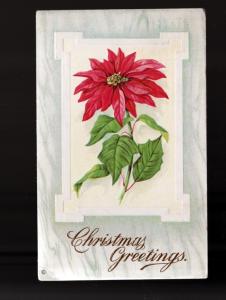 1913 Christmas Embossed Flower Picture Postcard!