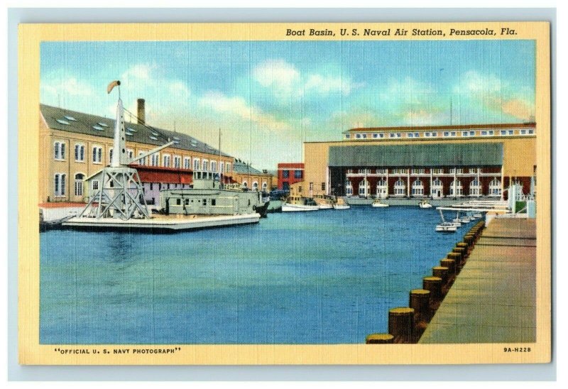 C.1910 Boat Basin US Naval Air Station Pensacola, FL Vintage Postcard F96 