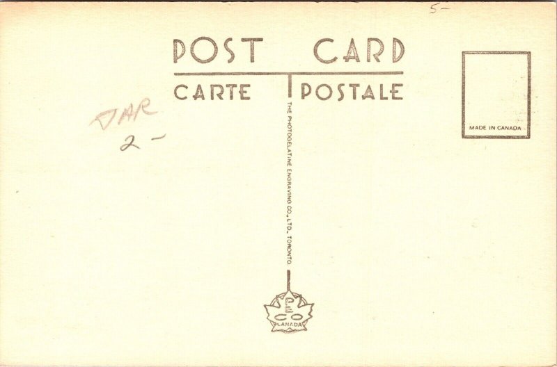 Burning Spring Observation Tower Rainbow Bridge Niagara Falls Canada WB Postcard 