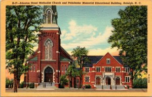 VINTAGE POSTCARD EDENTON STREET METHODIST CHURCH RALEIGH NORTH CAROLINA