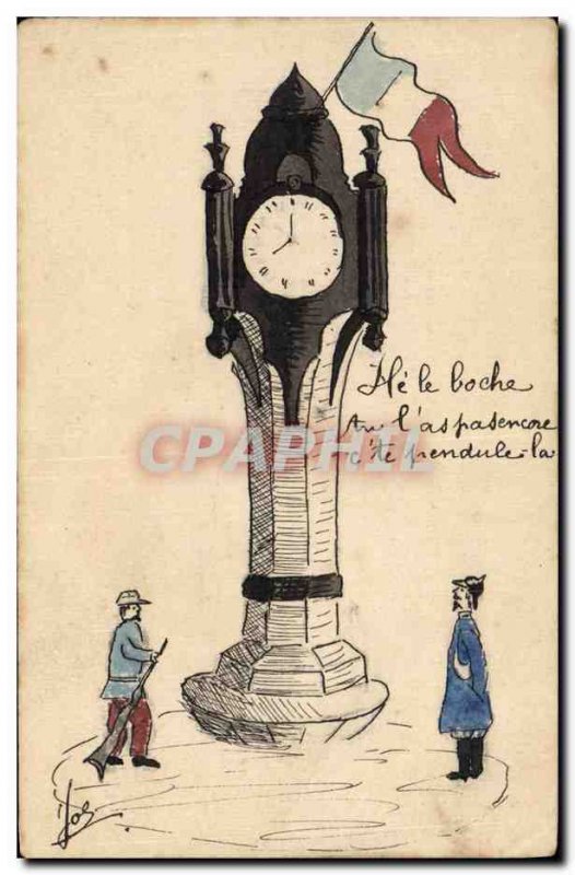 Old Postcard Fancy (drawing hand) Bell Militaria