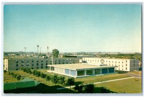 c1950's Men's and Ladies Residences Brandon College Manitoba Canada Postcard
