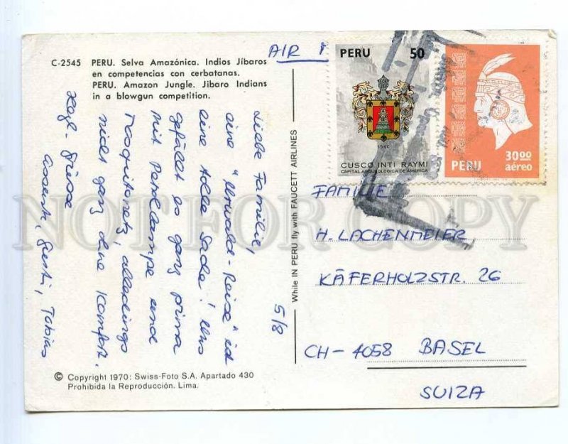 221632 PERU Amazon Jungle Jibaro Indians blowgun competition