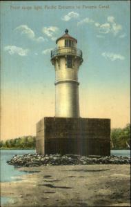 Panama Canal Front Range Lighthouse Pacific Entrance c1910 Postcard