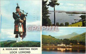 A Modern Postcard Greeting from Highland Loch Lomond Luss Pier From Strone Hi...