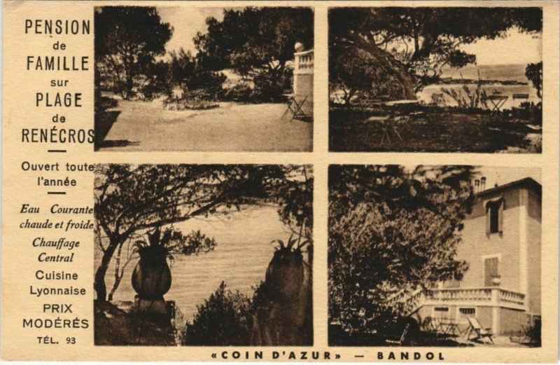 CPA Bandol Pension de Famille sur Plage de Renecros FRANCE (1098121)