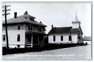 c1950's Baptist Parsonage And Church Islesboro Maine ME RPPC Photo Postcard