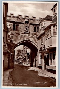 Salisbury Wiltshire England Postcard High Street Gate c1930's RPPC Photo