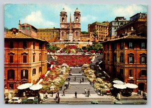 c1980 Spanish Steps Trinità dei Monti ROME Italy 4x6 VINTAGE Postcard -0234