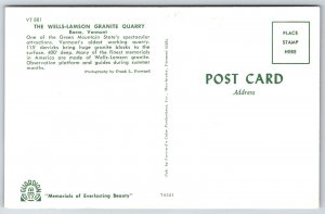 Mining~Barre Vermont~Air View Of The Wells-Lamson Granite Quarry~Vtg Postcard