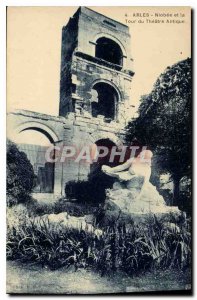 Postcard Ancient Arles Niobee and Tower Theater Antique