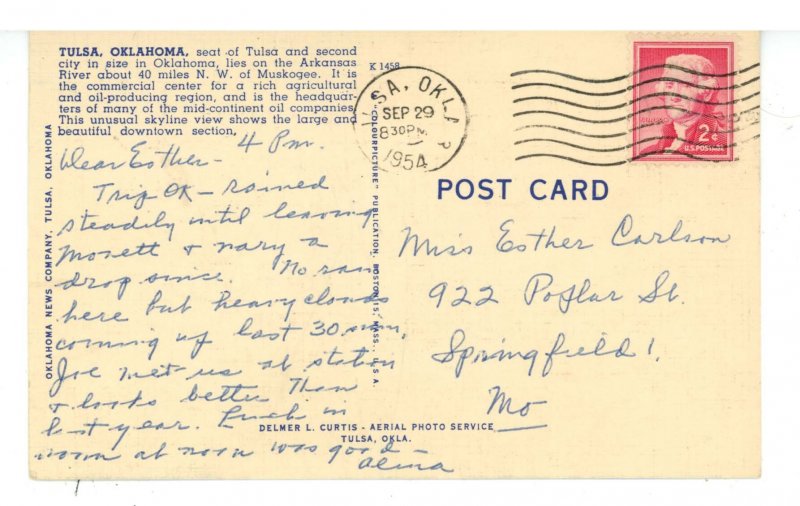 OK - Tulsa. Aerial View ca 1950