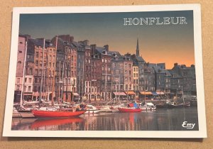 UNUSED POSTCARD - THE OLD BASIN, FACADES, ST. CATHERINE QUAY, HONFLEUR, FRANCE