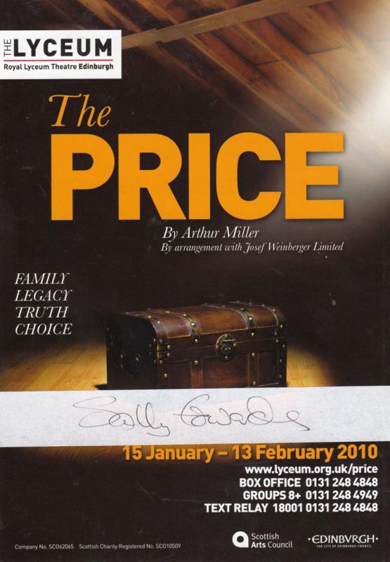 The Price Sally Edwards Edinburgh Lyceum Hand Signed Theatre Flyer