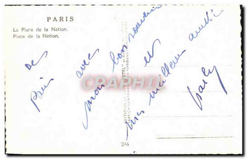 Modern Postcard Paris Place de la Nation