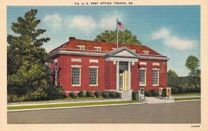 TOCCOA, GA  Georgia         U.S. POST OFFICE        c1940's Linen Postcard