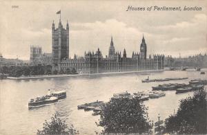 uk3893 houses of parliament london ship real photo uk