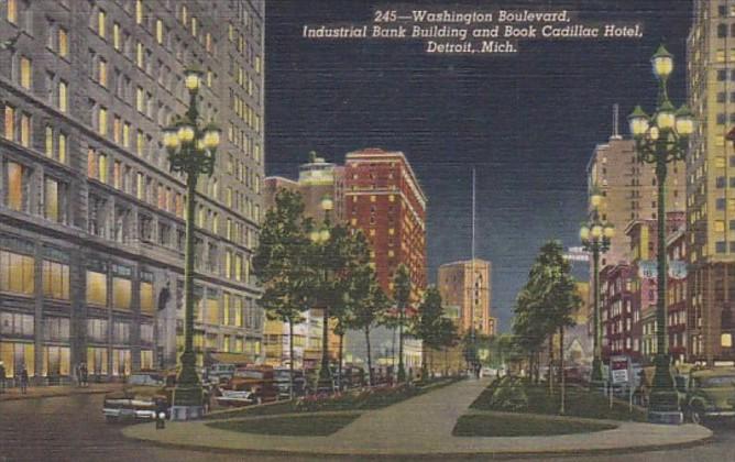 Michigan Detroit Washington Boulevard Industrial Bank Building & Book Cadilla...