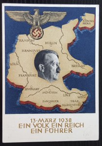 GERMANY THIRD 3RD REICH ORIGINAL PROPAGANDA CARD AUSTRIA ANSCHLUSS