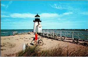 Brant Point Lighthouse, Nantucket MA Vintage Postcard H13