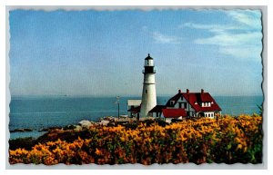 Portland Head Light Maine Lighthouse Vintage Standard View Postcard