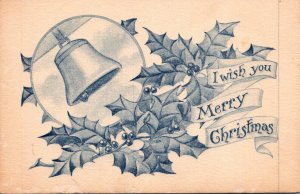 Merry Christmas With Silver Bells and Holly