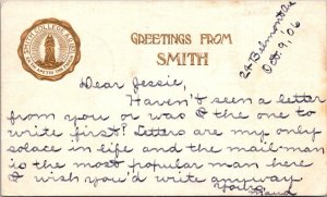 Massachusetts Northampton Greetings From Smith College 1906