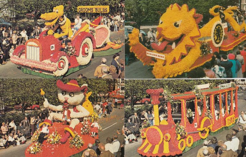 Lincolnshire Spalding Flower Parade Carnival Walt Disney Midland Bank 6x Post...