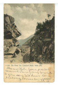 NH - Crawford Notch. The Great Cut  ca 1905   (stain)