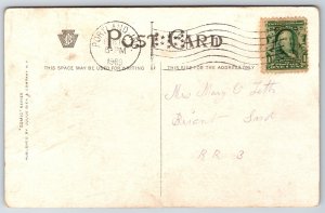 Comic Pun~Drunk w/Key At Night~Trouble Finding Keyhole~c1910 Vintage Postcard