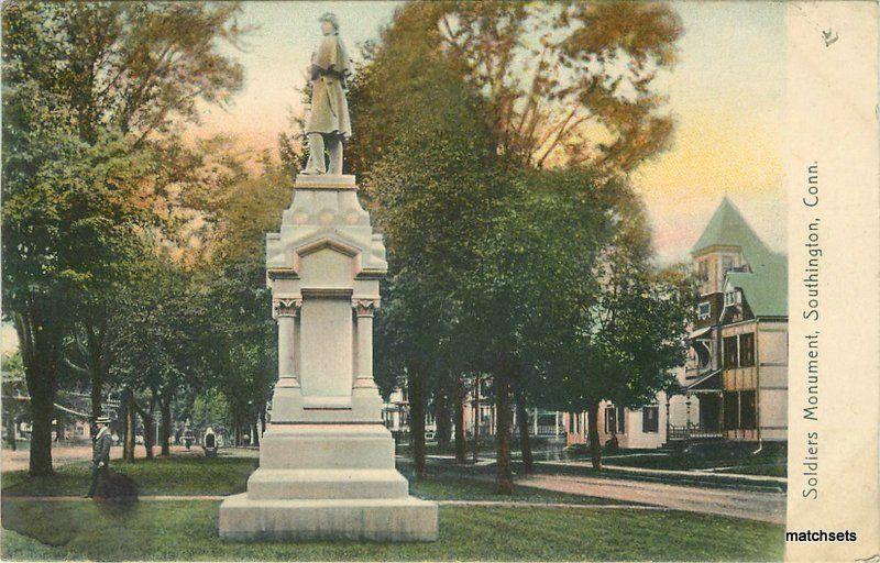 1911 Southington Connecticut Soldiers Monument Oxey postcard 10317