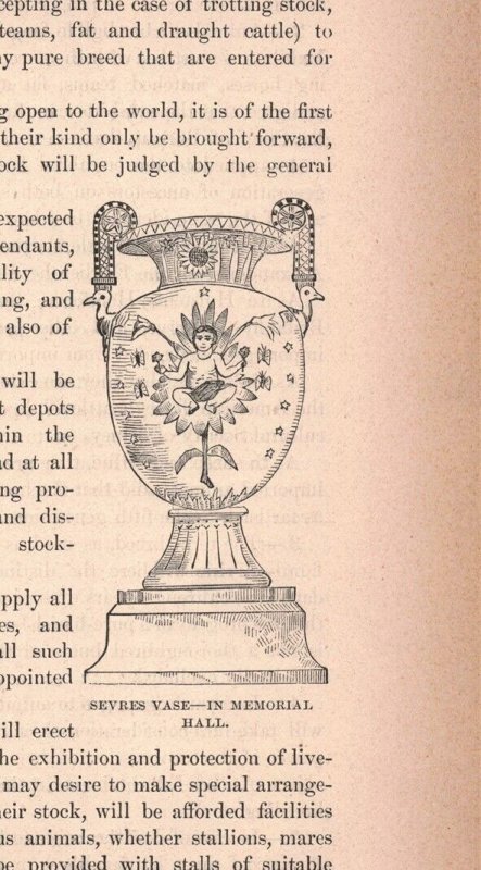 1876 Sevres Vase Victorian Era Engraving 2T1-57j 