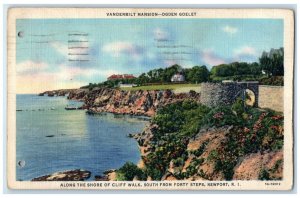 1938 Vanderbilt Mansion Ogden Goelet Cliff Walk Newport Rhode Island RI Postcard