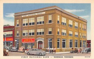 Harriman Tennessee First National Bank Vintage Postcard AA26374