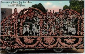 PASADENA, CA   ROSE PARADE Children's Playground Float  c1910s   Postcard