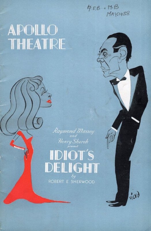 Idiots Delight Robert Sherwood Tamara Geva Comedy Apollo Theatre Programme