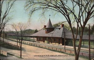 Branford Connecticut CT Train Station Depot 1900s-10s Postcard