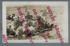 Cushing IOWA RPPC c1910 BIRDSEYE VIEW Main Street nr Correctonville Holstein IA