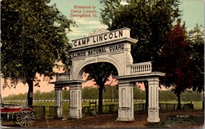 Postcard Entrance to Camp Lincoln in Springfield, Illinois