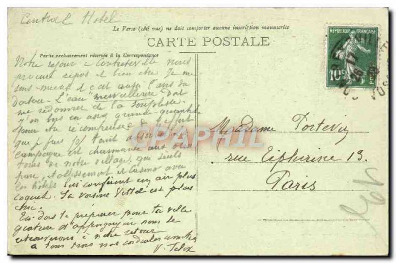 Old Postcard Contrexeville Entree From V & # 39Etablissement And Park