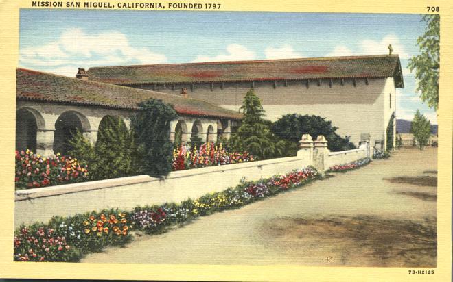 Mission San Miguel CA, California - Founded 1797 - Linen