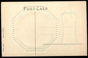 Vintage Happy Birthday card. Embossed frames. Made in Germany